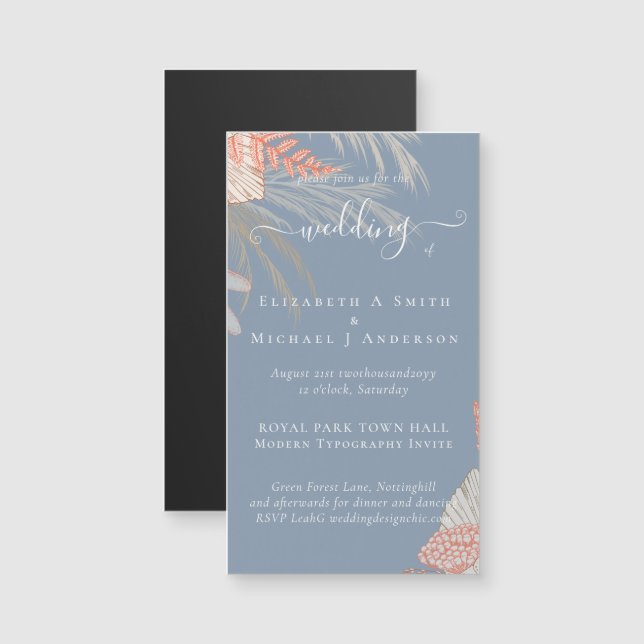 Tropical Pampas Grass Terracotta Wedding (Front/Back)