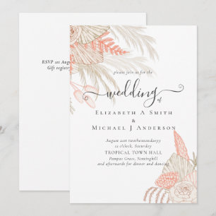 Tropical Pampas Grass Terracotta Wedding