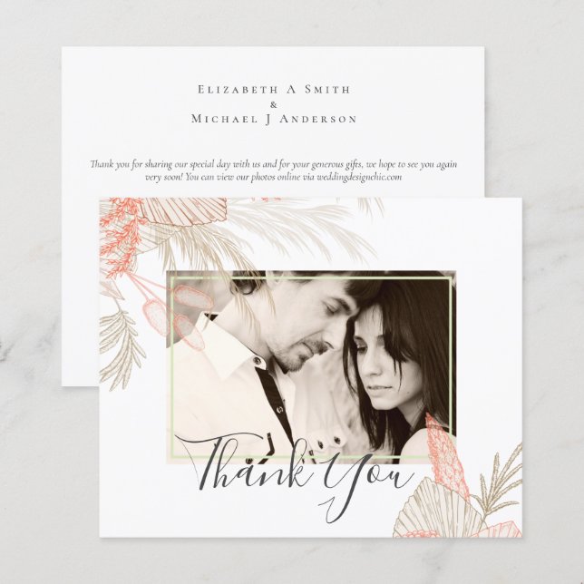 Tropical Pampas Grass Terracotta Wedding (Front/Back)
