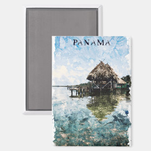 Tropical Panama Bocas Del Toro Vintage Travel Magnet