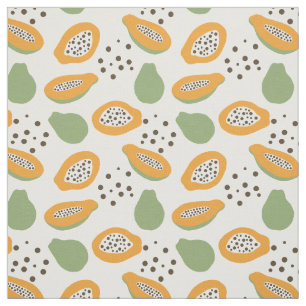 Tropical Papaya Fruit Pattern Fabric