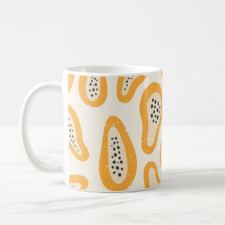 Tropical Papaya: Grunge, Hand Drawn. Coffee Mug