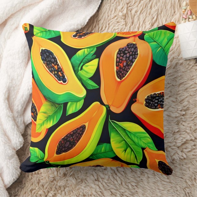 Tropical Papaya Paradise Cushion (Blanket)