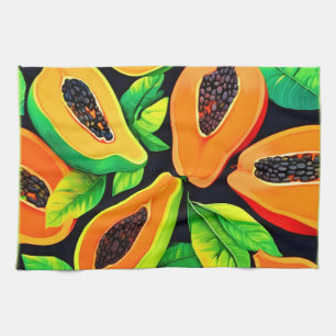 Tropical Papaya Paradise Tea Towel