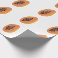 Tropical Papaya Print Fruity Fun Orange White