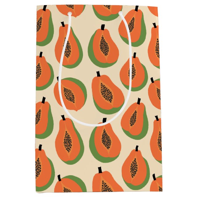 Tropical Papaya Warm Orange Medium Gift Bag (Front)