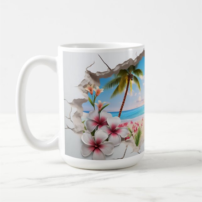 Tropical Paradise Beach - 3D Mug (Left)