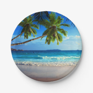 Tropical Paradise Beach Paper Plate