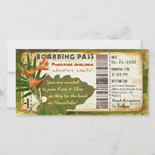 Tropical Paradise Boarding Pass Invitation