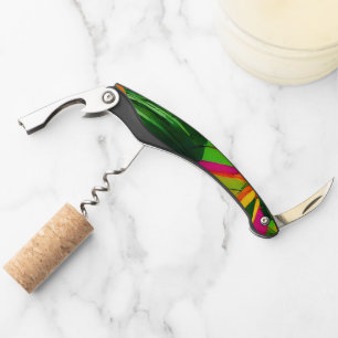 Tropical Paradise Bottle Opener: stylish botanical Corkscrew