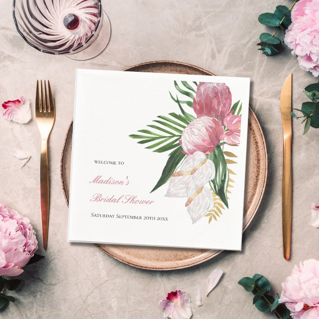 Tropical Paradise Bridal Shower Napkin (Creator Uploaded)