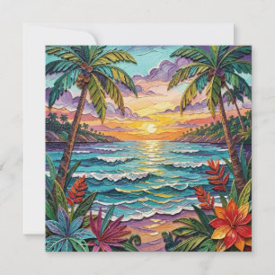 Tropical Paradise Coastal Blank Card