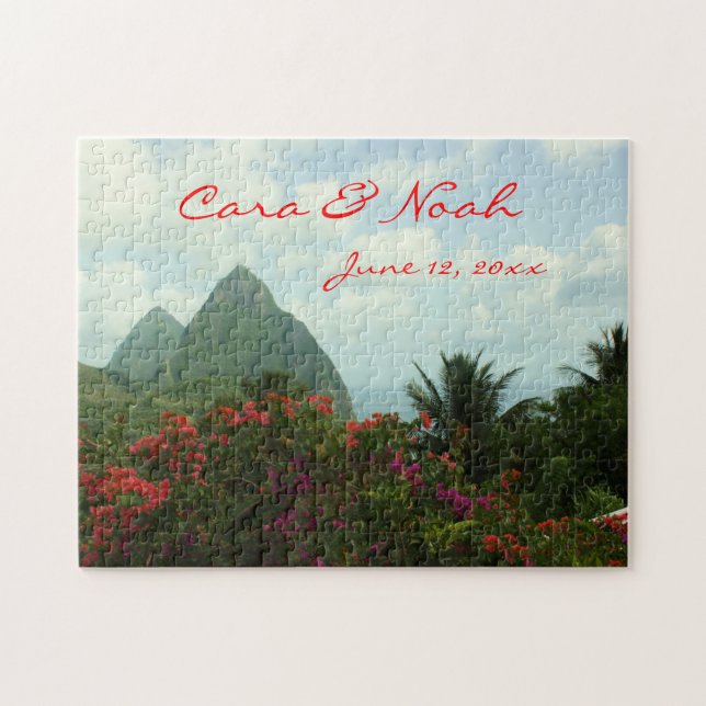 Tropical Paradise Customisable Wedding Puzzle (Horizontal)