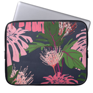 Tropical Paradise: Exotic Leaves and Flowers Laptop Sleeve