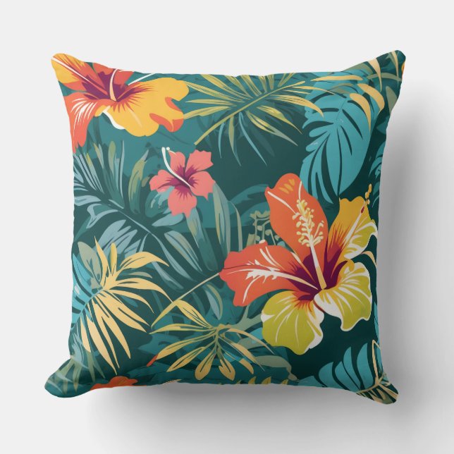 Tropical Paradise Floral Cushion (Front)