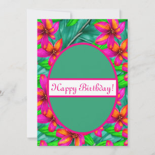 Tropical Paradise Floral Holiday Card