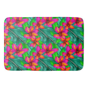Tropical Paradise Floral Pattern Bath Mat