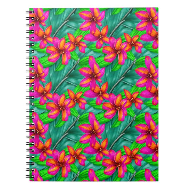 Tropical Paradise Floral Pattern Notebook (Front)