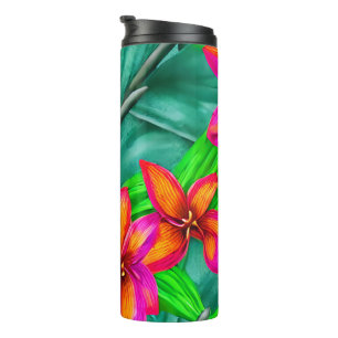 Tropical Paradise Floral Pattern Thermal Tumbler