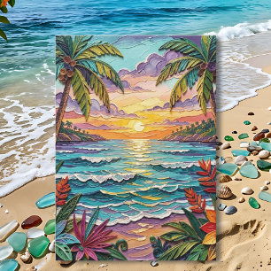 Tropical Paradise Happy Anniversary Card