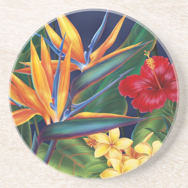 Tropical Paradise Hawaiian Floral Coaster (Front)