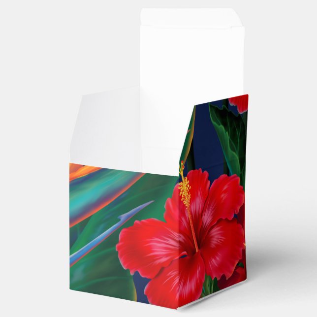 Tropical Paradise Hawaiian Floral Favour Box (Opened)