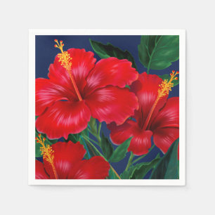 Tropical Paradise Hawaiian Hibiscus Floral Napkin