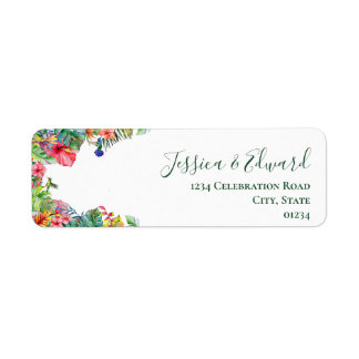 Tropical Paradise Hibiscus Hawaiian Address Label