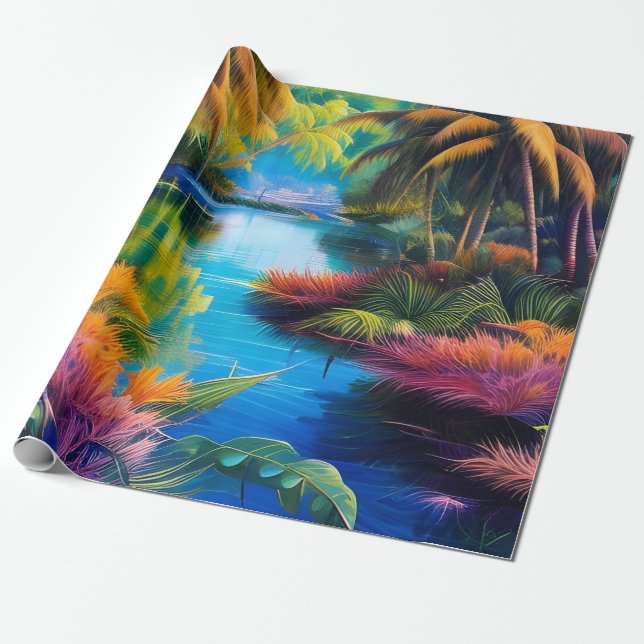 Tropical Paradise II Wrapping Paper (Unrolled)