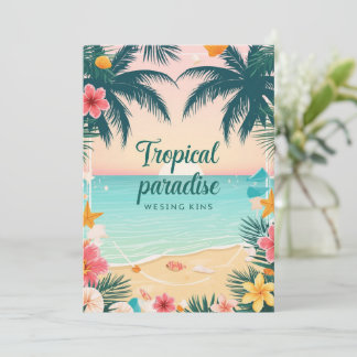 Tropical Paradise Invitation Summer Party, Beach