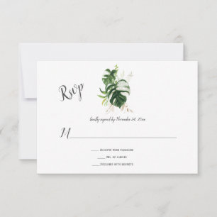 Tropical Paradise Lush Greenery Wedding RSVP Card