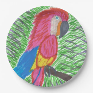 Tropical Paradise Macaw Paper Plates