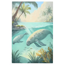 Tropical Paradise: Manatees in the Lagoon