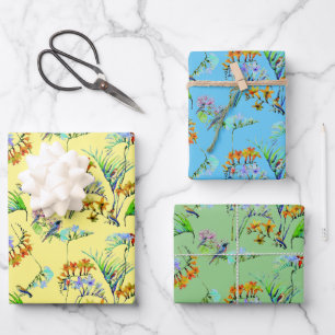Tropical Paradise Pattern Trio Wrapping Paper Sheet