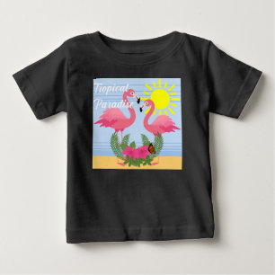 Tropical Paradise Pink Flamingo - Baby Fine Jersey T-Shirt