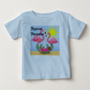 Tropical Paradise Pink Flamingo - Baby Fine Jersey T-Shirt