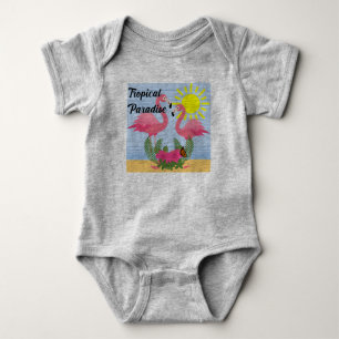 Tropical Paradise Pink Flamingo - Baby Jersey Body Bodysuit