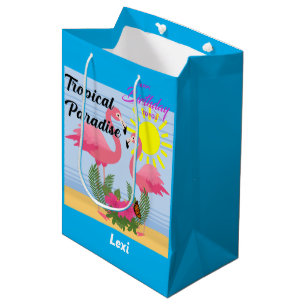 Tropical Paradise Pink Flamingo - Gift Bag - Mediu