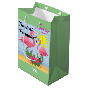 Tropical Paradise Pink Flamingo - Gift Bag - Mediu
