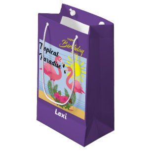Tropical Paradise Pink Flamingo - Gift Bag - Small