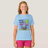 Tropical Paradise Pink Flamingo - Girls' Basic T-S