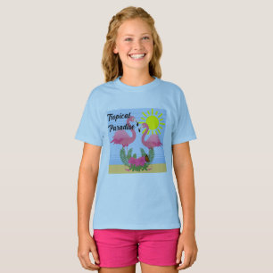 Tropical Paradise Pink Flamingo - Girls' Basic T-S T-Shirt