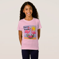 Tropical Paradise Pink Flamingo - Girls' Fine Jers