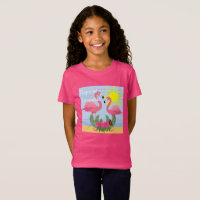 Tropical Paradise Pink Flamingo - Girls' Fine Jers