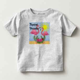 Tropical Paradise Pink Flamingo - Toddler Fine Jer T-Shirt
