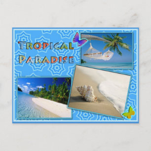 Tropical paradise postcard