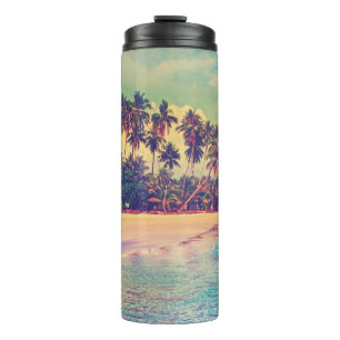 Tropical paradise: sea, hotel, beach. thermal tumbler