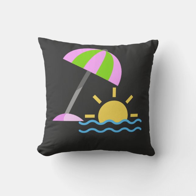 Tropical Paradise Sunset Icon Cushion (Front)