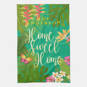 Tropical Paradise Sweet Home Green Tea Towel