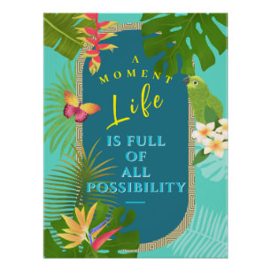 Tropical Paradise Teal Poster